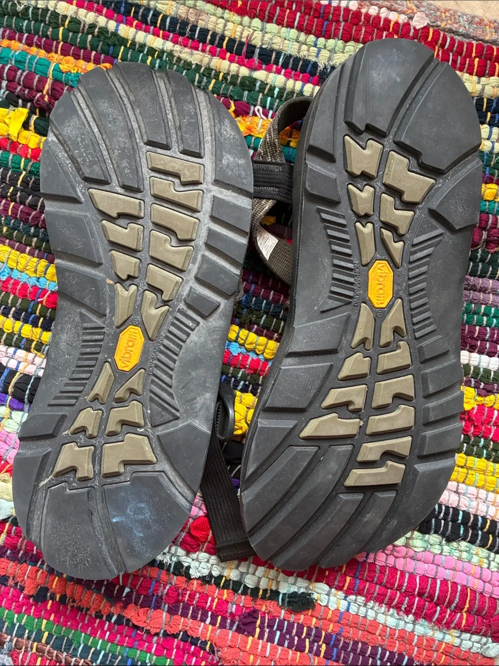 Chaco Vibram Black and Brown Outdoor Sandal Soles M 13
